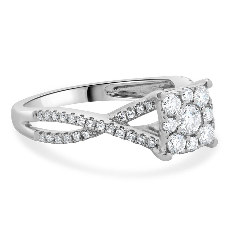14 Karat White Gold Pave Diamond Engagement Ring