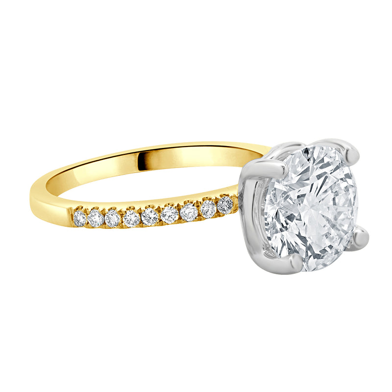 14 Karat Two Tone Round Brilliant Diamond Engagement Ring