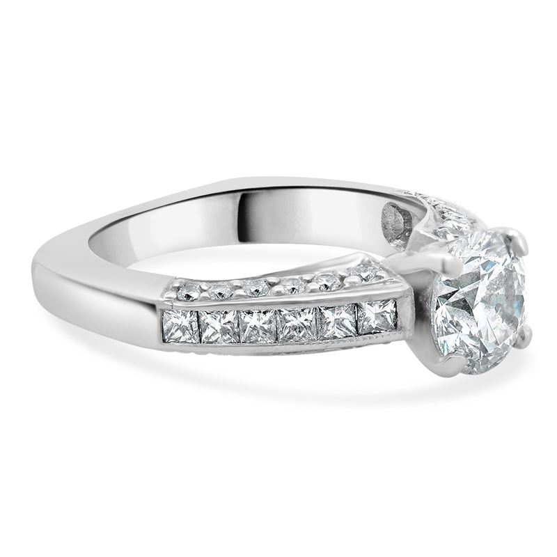 Platinum Round Brilliant Cut Diamond Engagement Ring