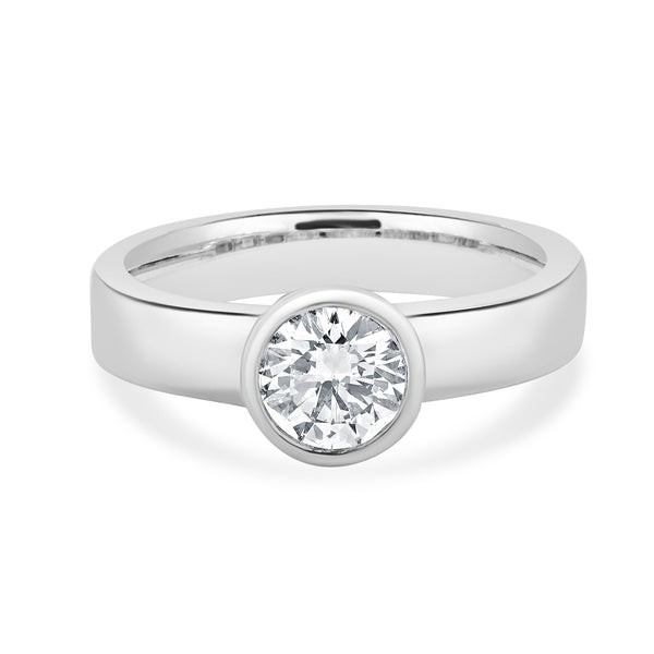 Platinum Round Brilliant Cut Diamond Engagement Ring