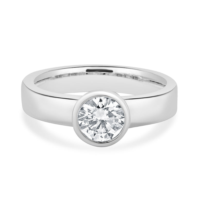 Platinum Round Brilliant Cut Diamond Engagement Ring