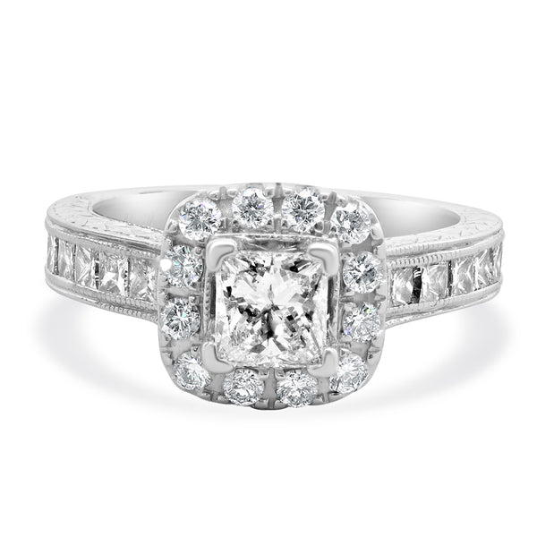 Neil Lane 14 Karat White Gold Princess Cut Diamond Engagement Ring