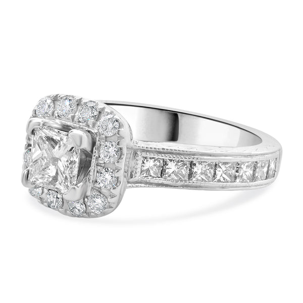 Neil Lane 14 Karat White Gold Princess Cut Diamond Engagement Ring