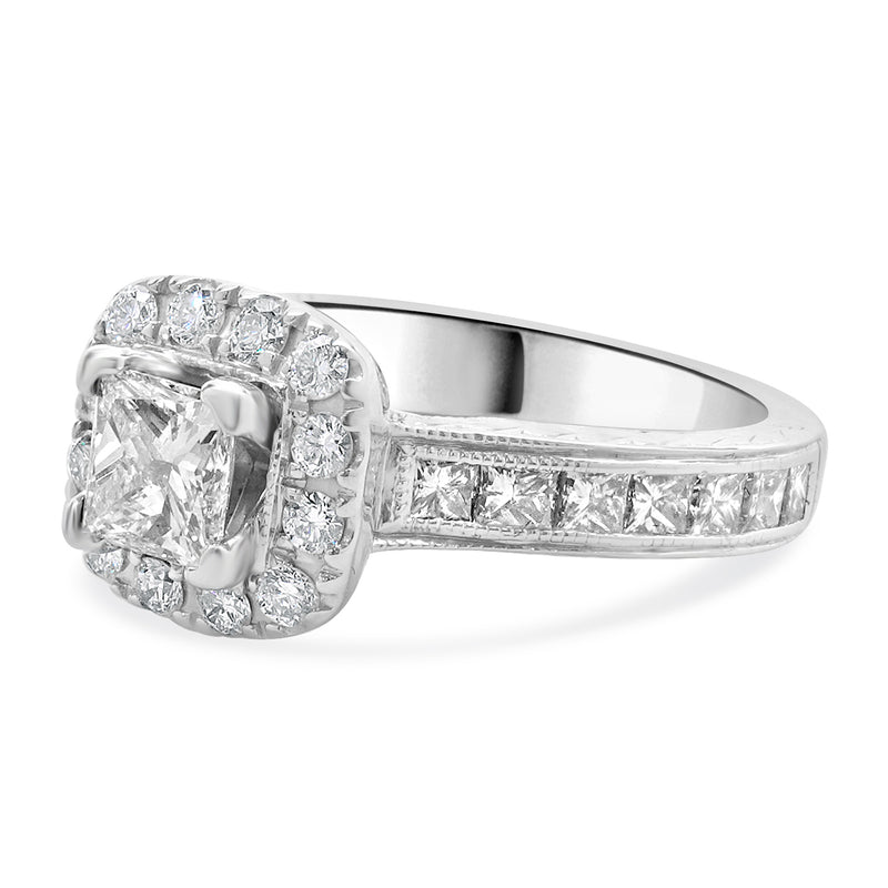 Neil Lane 14 Karat White Gold Princess Cut Diamond Engagement Ring