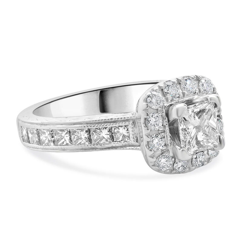 Neil Lane 14 Karat White Gold Princess Cut Diamond Engagement Ring