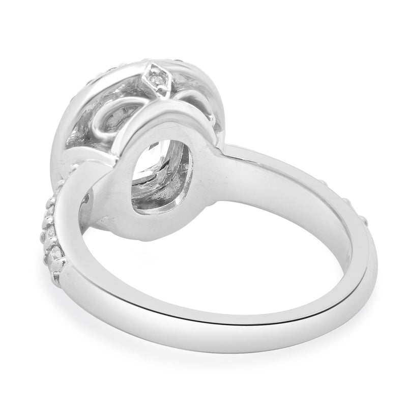 14 Karat White Gold Cushion Cut Diamond Engagement Ring