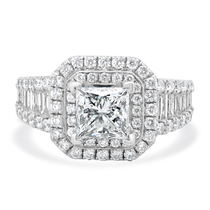 14 Karat White Gold Princess Cut Diamond Engagement Ring