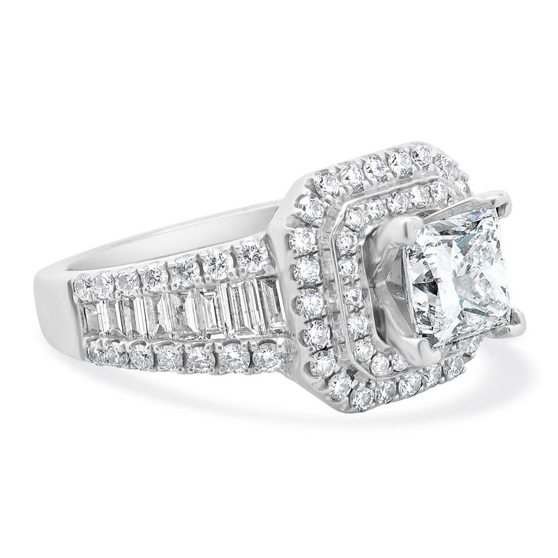 14 Karat White Gold Princess Cut Diamond Engagement Ring