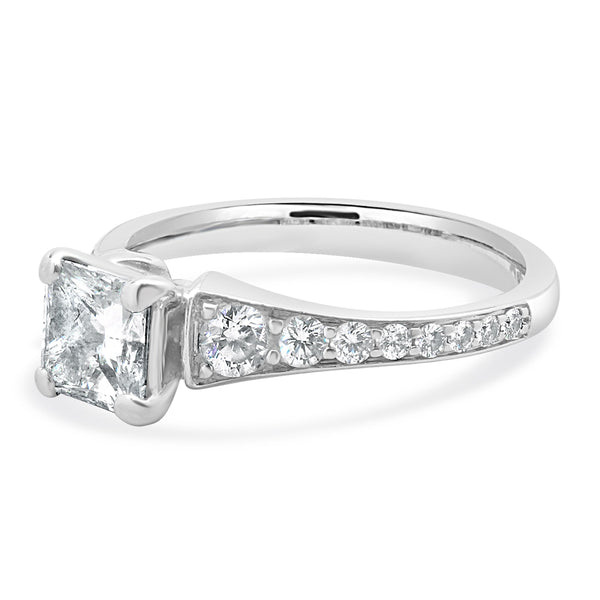 14 Karat White Gold Princess Cut Diamond Engagement Ring