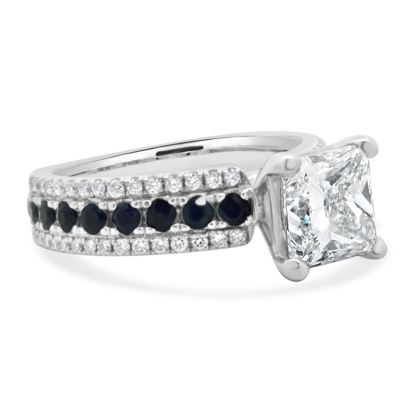 14 Karat White Gold Princess Cut Diamond Engagement Ring
