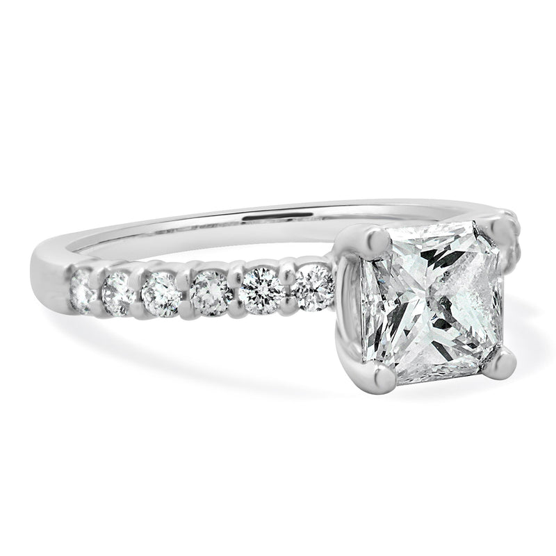 14 Karat White Gold Radiant Cut Diamond Engagement Ring