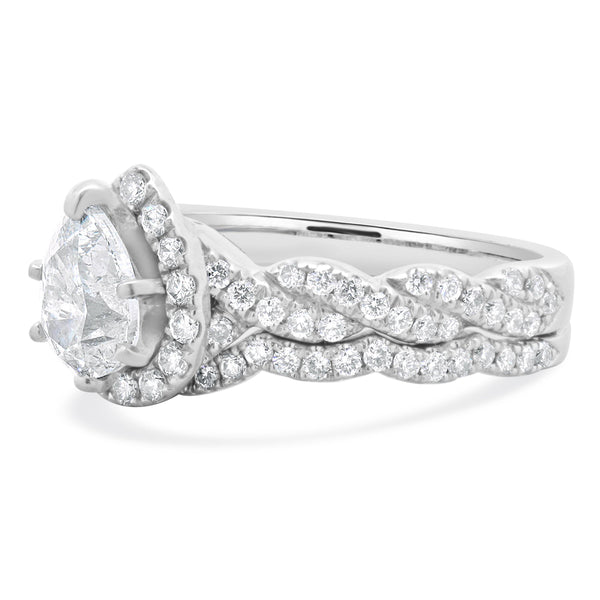 Neil Lane 14 Karat White Gold Pear Cut Diamond Engagement Ring