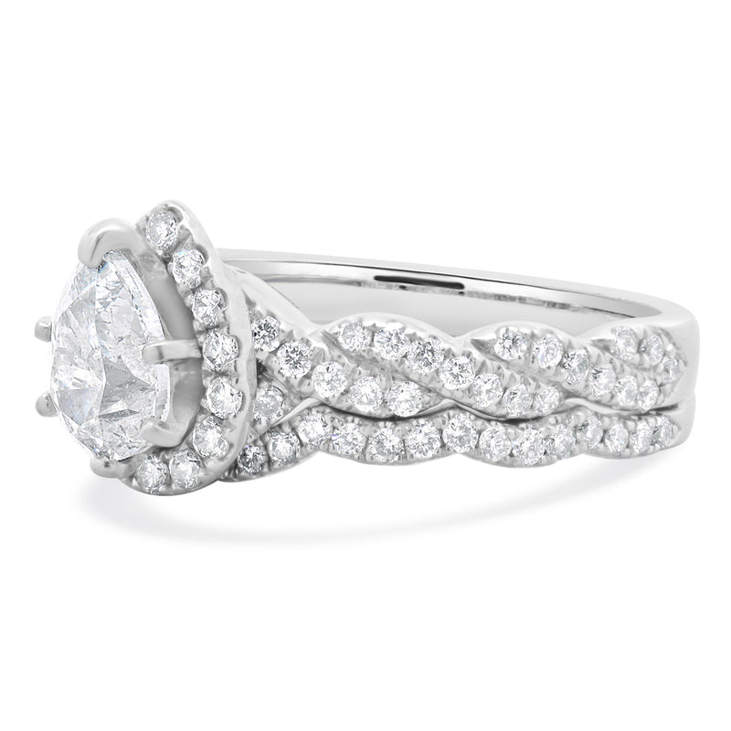 Neil Lane 14 Karat White Gold Pear Cut Diamond Engagement Ring
