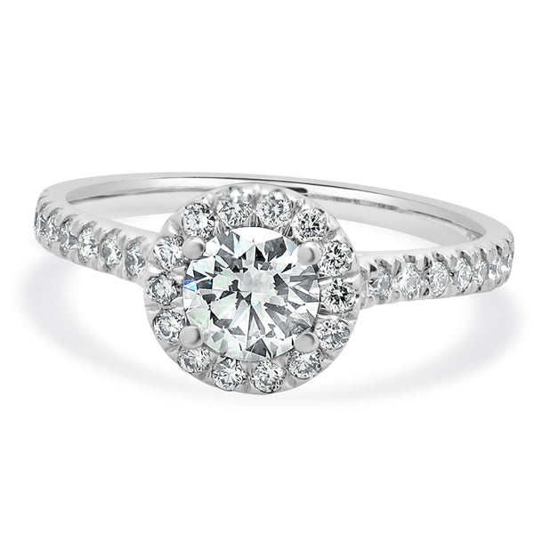 18 Karat White Gold Diamond Engagement Ring