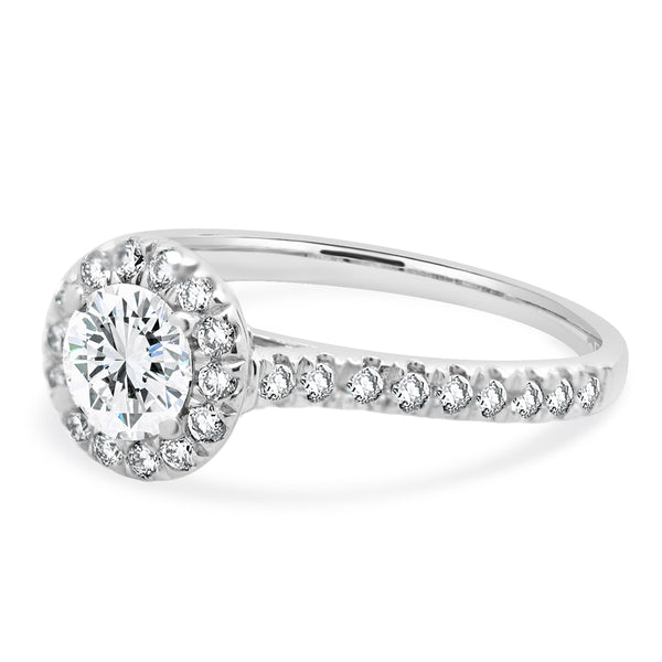 18 Karat White Gold Diamond Engagement Ring