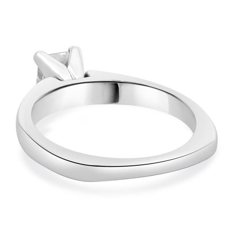 Platinum & 18 Karat White Gold Princess Cut Diamond Engagement Ring
