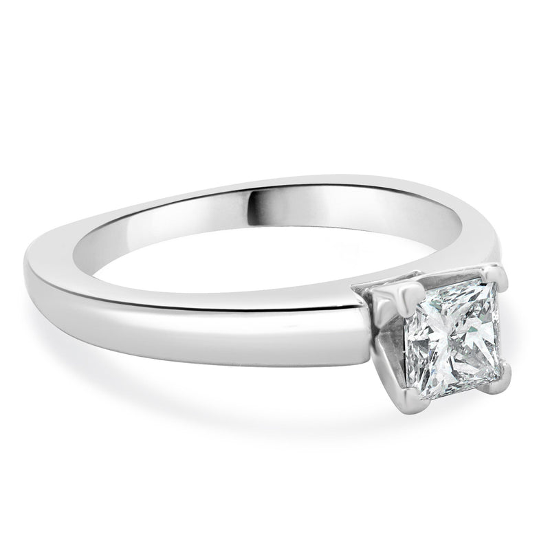 Platinum & 18 Karat White Gold Princess Cut Diamond Engagement Ring