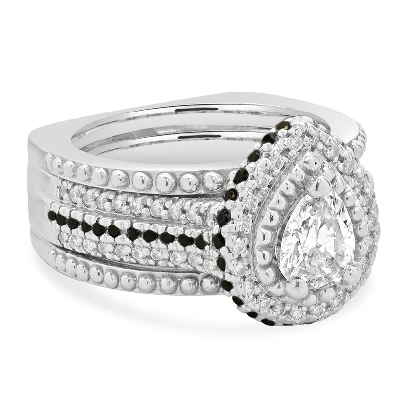 14K White Gold Pear Cut Diamond Engagement Ring