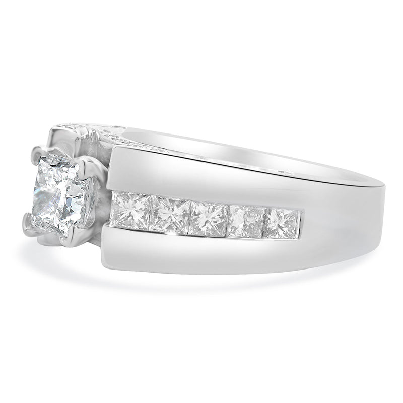 14 Karat White Gold Princess Cut Diamond Engagement Ring