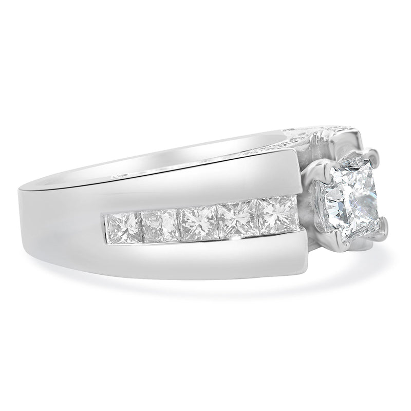 14 Karat White Gold Princess Cut Diamond Engagement Ring