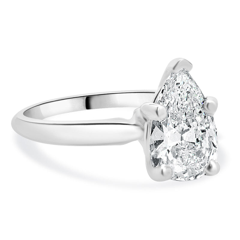 14 Karat White Gold Pear Cut Diamond Engagement Ring