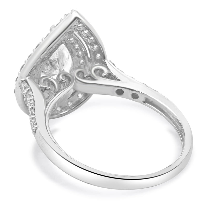 18 Karat White Gold Pear Cut Diamond Engagement Ring