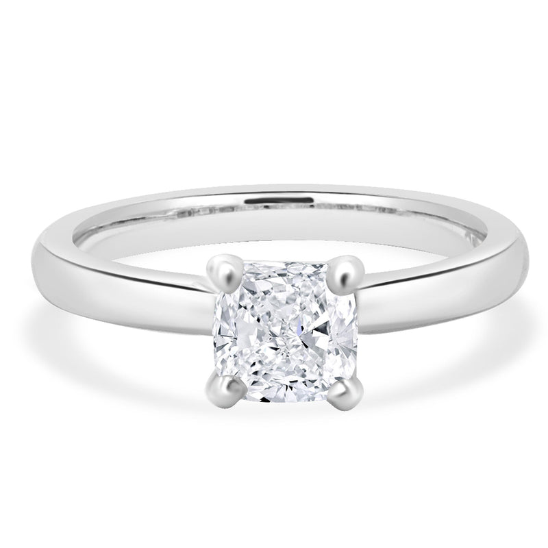 Platinum Cushion Cut Diamond Engagement Ring