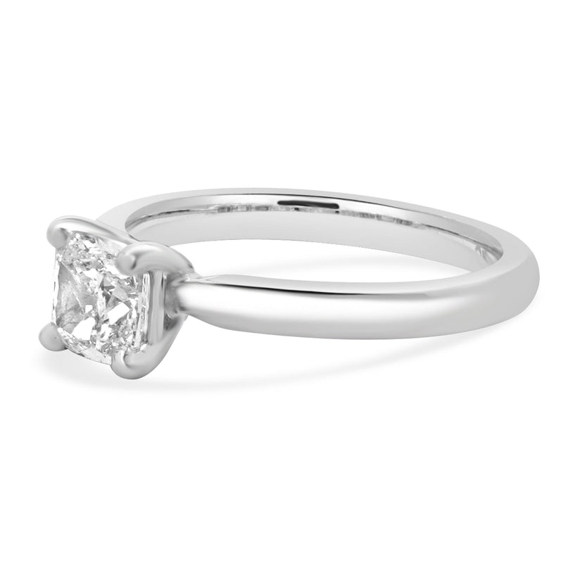 Platinum Cushion Cut Diamond Engagement Ring