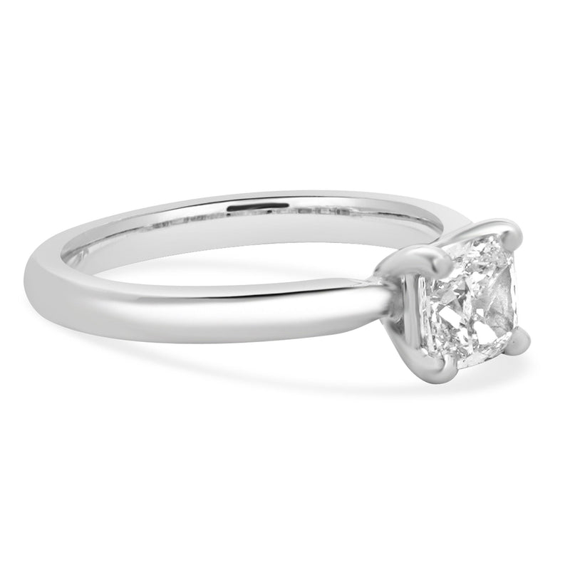 Platinum Cushion Cut Diamond Engagement Ring