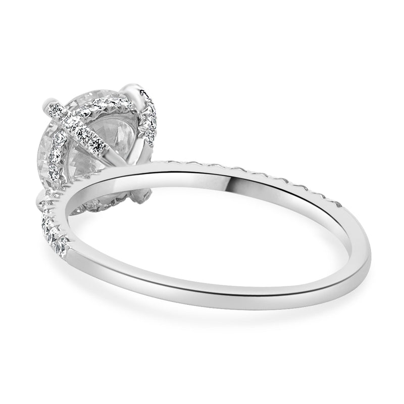 14K White Gold Round Brilliant Cut Diamond Engagement Ring