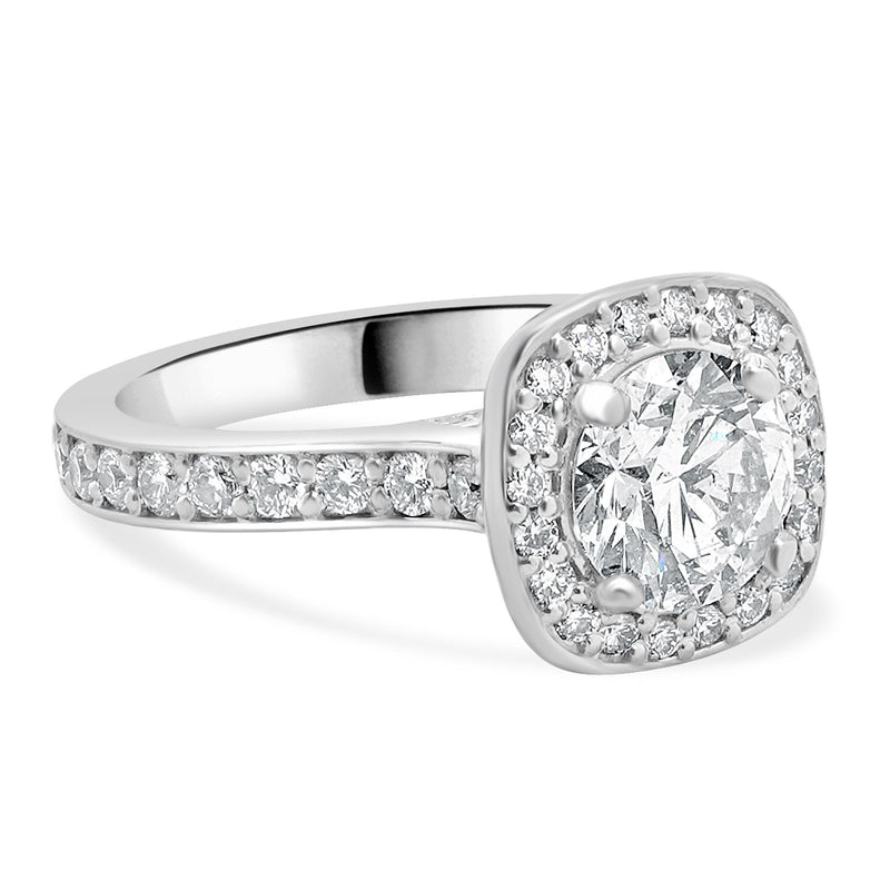Platinum Round Brilliant Cut Diamond Engagement Ring