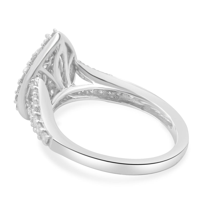 10 Karat White Gold Mosaic Set Diamond Engagement Ring