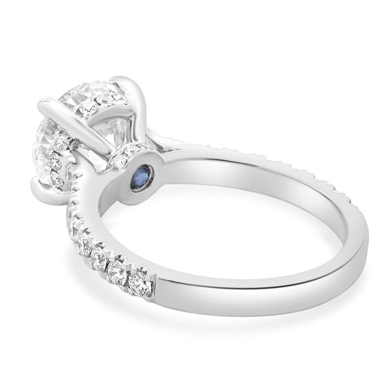 14 Karat White Gold Round Brilliant Cut Diamond Engagement Ring