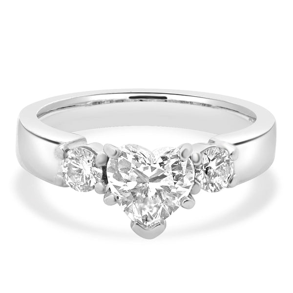 14 Karat White Gold Heart Shape Diamond Engagement Ring
