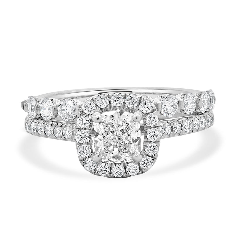 14 Karat White Gold Radiant Cut Diamond Engagement Ring