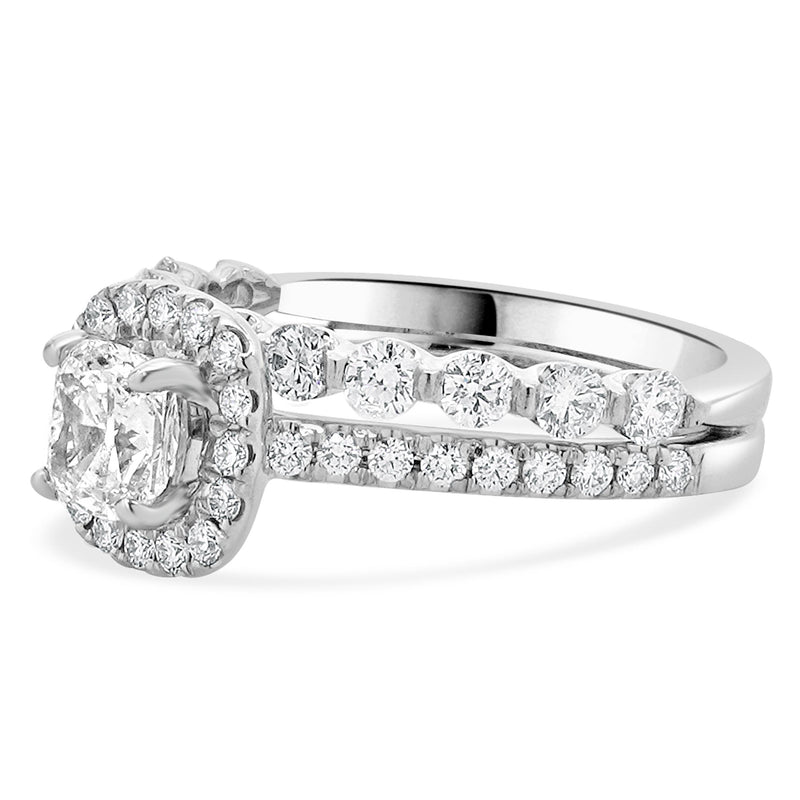 14 Karat White Gold Radiant Cut Diamond Engagement Ring