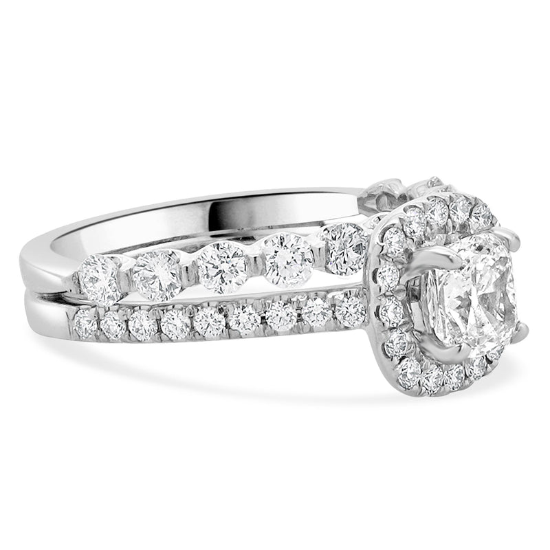 14 Karat White Gold Radiant Cut Diamond Engagement Ring