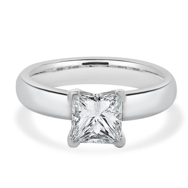 Platinum Princess Cut Diamond Engagement Ring