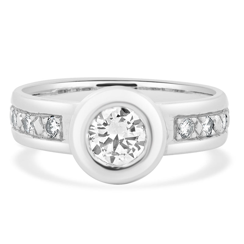 Platinum Round Brilliant Cut Diamond Engagement Ring
