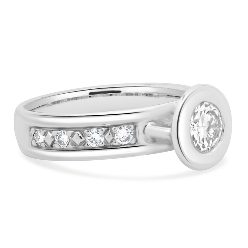 Platinum Round Brilliant Cut Diamond Engagement Ring