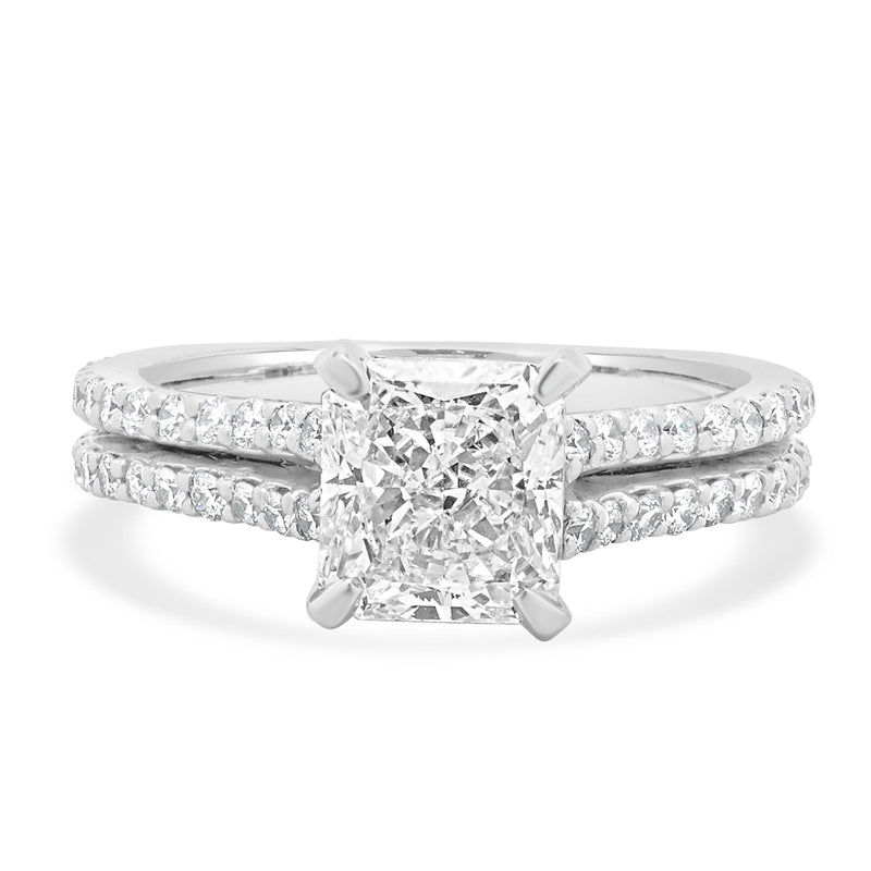 Platinum Radiant Cut Diamond Engagement Ring