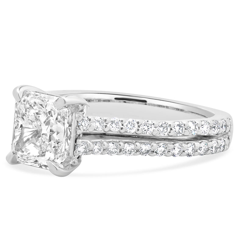 Platinum Radiant Cut Diamond Engagement Ring