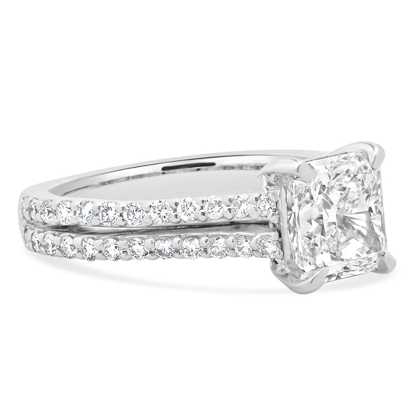 Platinum Radiant Cut Diamond Engagement Ring