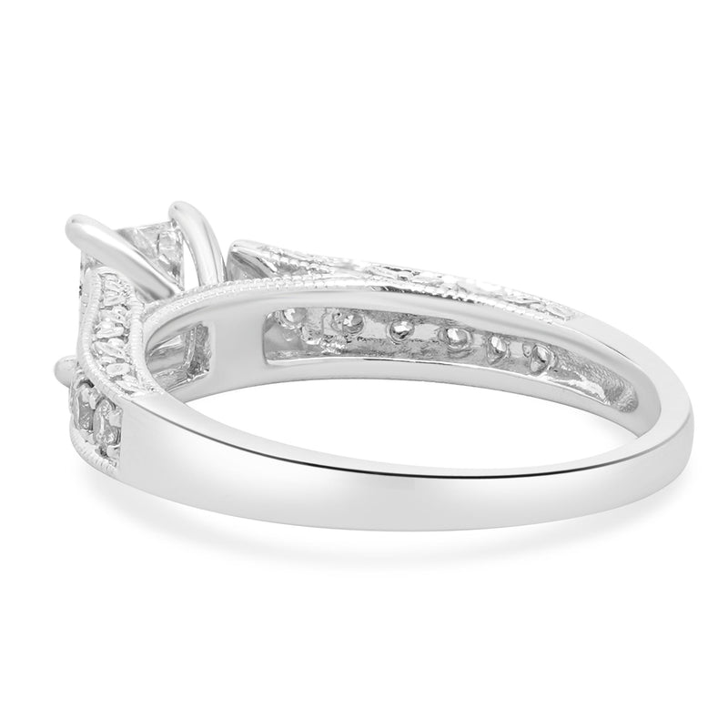 14 Karat White Gold Princess Cut Diamond Engagement Ring