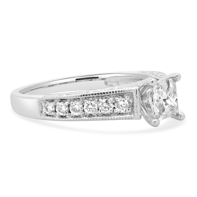 14 Karat White Gold Princess Cut Diamond Engagement Ring