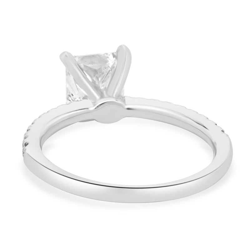 14 Karat White Gold Lab Grown Princess Cut Diamond Engagement Ring