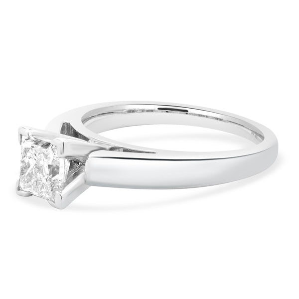 14 Karat White Gold Princess Cut Diamond Engagement Ring