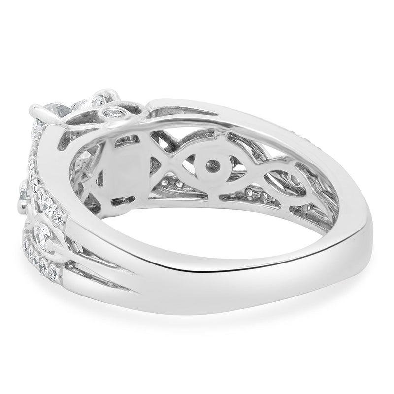 18 Karat White Gold Round Brilliant Cut Diamond Engagement Ring