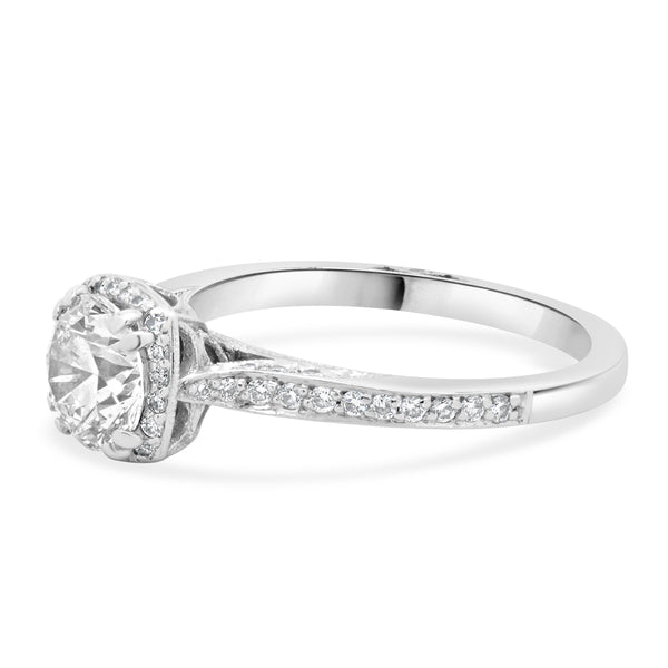 Tacori 18 Karat White Gold Round Brilliant Cut Diamond Engagement Ring