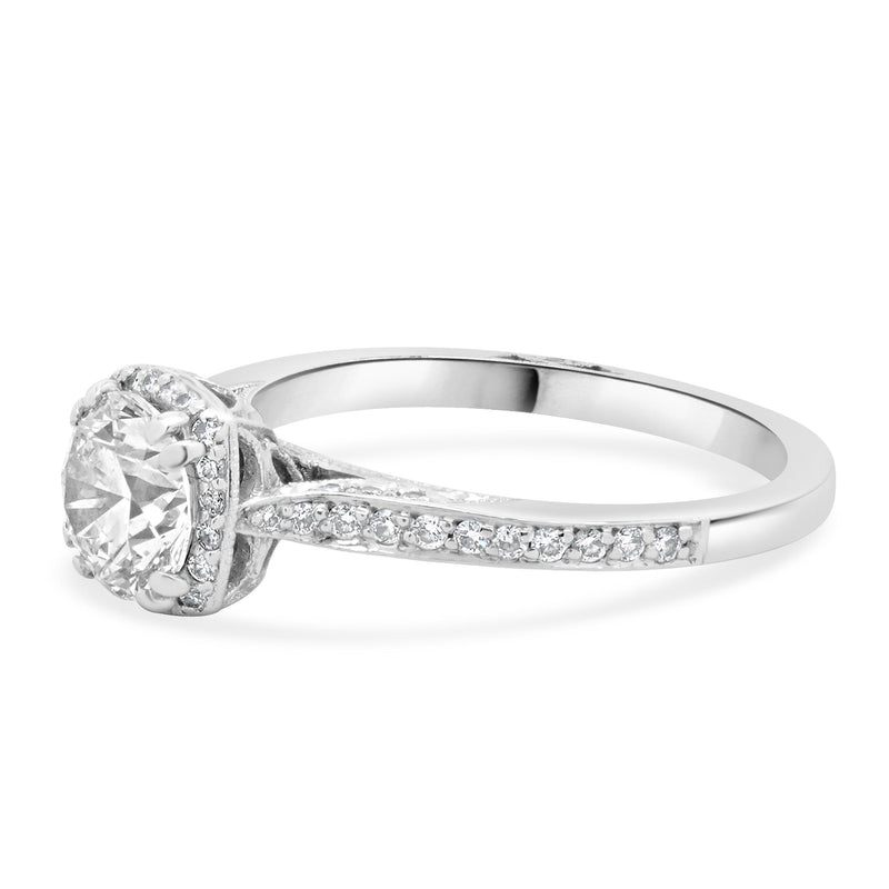Tacori 18 Karat White Gold Round Brilliant Cut Diamond Engagement Ring